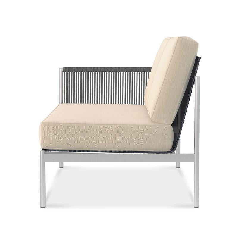 Snix Lounge 2 seater right 139.5x78.5x74.5cm - stainless steel, Batyline and rope material