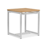 Table d'appoint Snix 45 x 45 x 50 cm - acier inoxydable + teck certifié GRADE A