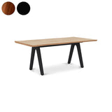 Stor Baumkantentisch 190 x 95-105 x 75 cm Teak mit Aluminium- oder Teakgestell