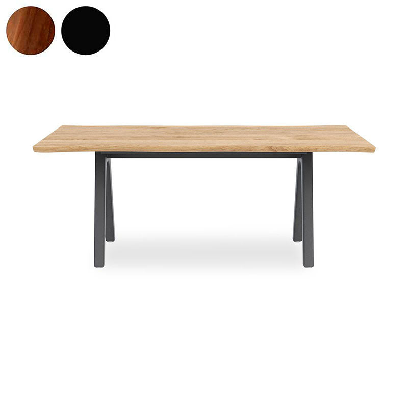 Stor Baumkantentisch 190 x 95-105 x 75 cm Teak mit Aluminium- oder Teakgestell