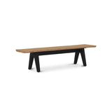 Stor tree edge bench 190 x 43-47 x 45 cm teak with aluminum or teak frame