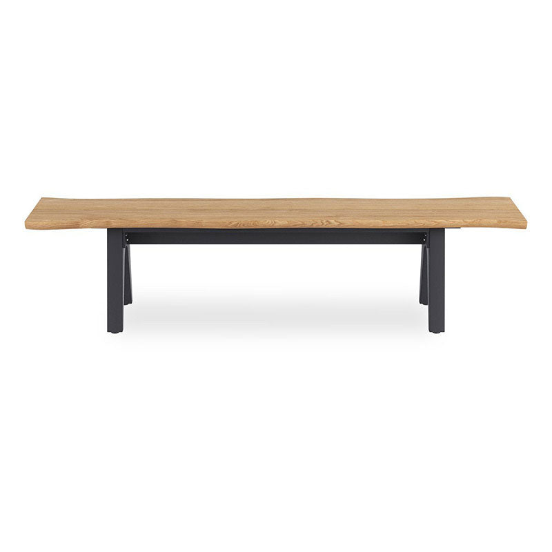 Stor tree edge bench 190 x 43-47 x 45 cm teak with aluminum or teak frame