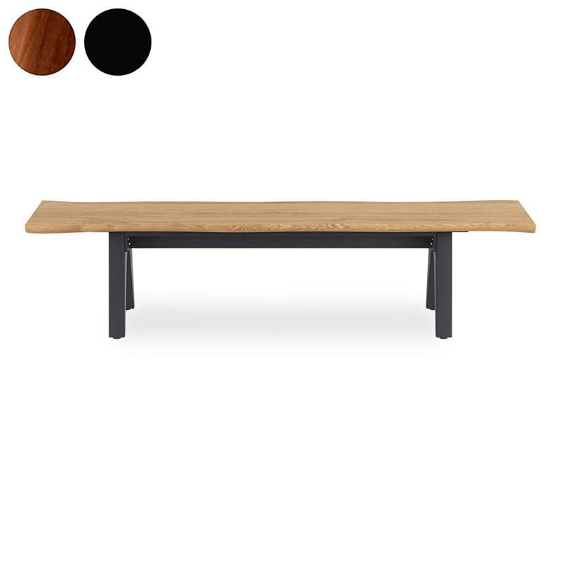 Stor tree edge bench 190 x 43-47 x 45 cm teak with aluminum or teak frame