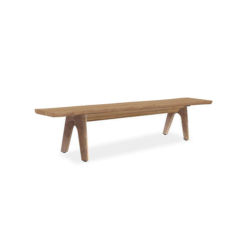 Stor tree edge bench 190 x 43-47 x 45 cm teak with aluminum or teak frame