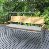 Banc de jardin Moselle avec dossier 190 cm - Teck certifié GRADE A + structure inox