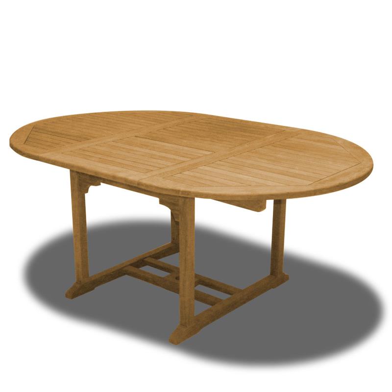 Table à rallonge Denver 180/120 x 120 x 74,5 cm - Teck certifié GRADE A + raccords en laiton