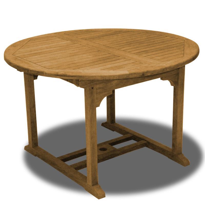 Denver extending table 180/120 x 120 x 74.5 cm - Certified teak GRADE A + brass fittings