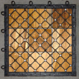 Terrace tile Teak 30x30x3cm - consisting of 9 pieces in the size 10x10cm