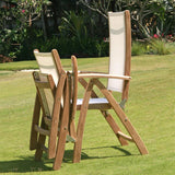 Rivera high back chair - Teak GRADE A + Batyline + stainless steel fittings