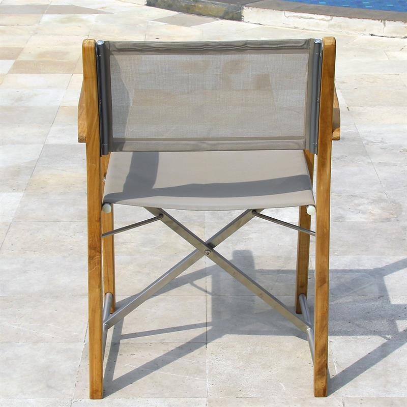 Rivera Director's Chair - Teak GRADE A + Batyline + Stainless Steel Fittings