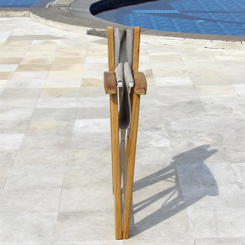 Rivera Director's Chair - Teak GRADE A + Batyline + Stainless Steel Fittings