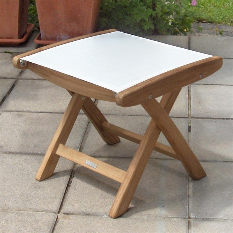 Rivera footstool - Teak GRADE A + Batyline + stainless steel fittings