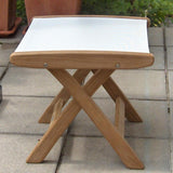 Rivera footstool - Teak GRADE A + Batyline + stainless steel fittings