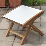 Rivera footstool - Teak GRADE A + Batyline + stainless steel fittings