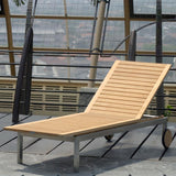 Moselle lounger 204.5 x 62 x 35 cm - Certified Teak GRADE A + stainless steel frame