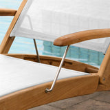 Rivera lounger - Teak GRADE A + Batyline + stainless steel fittings