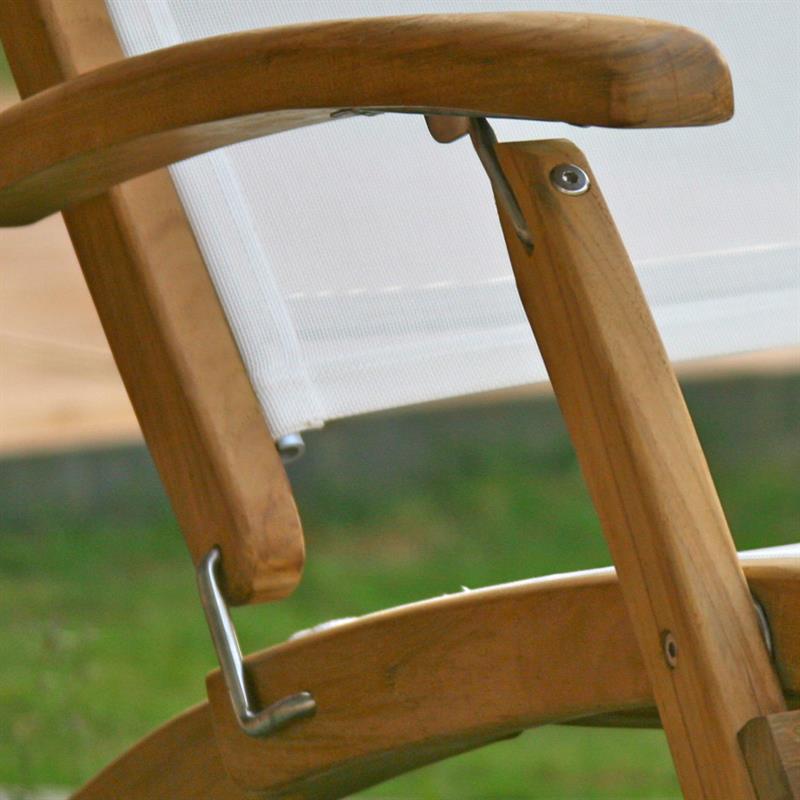 Rivera Deckchair - Teak GRADE A + Batyline + stainless steel fittings