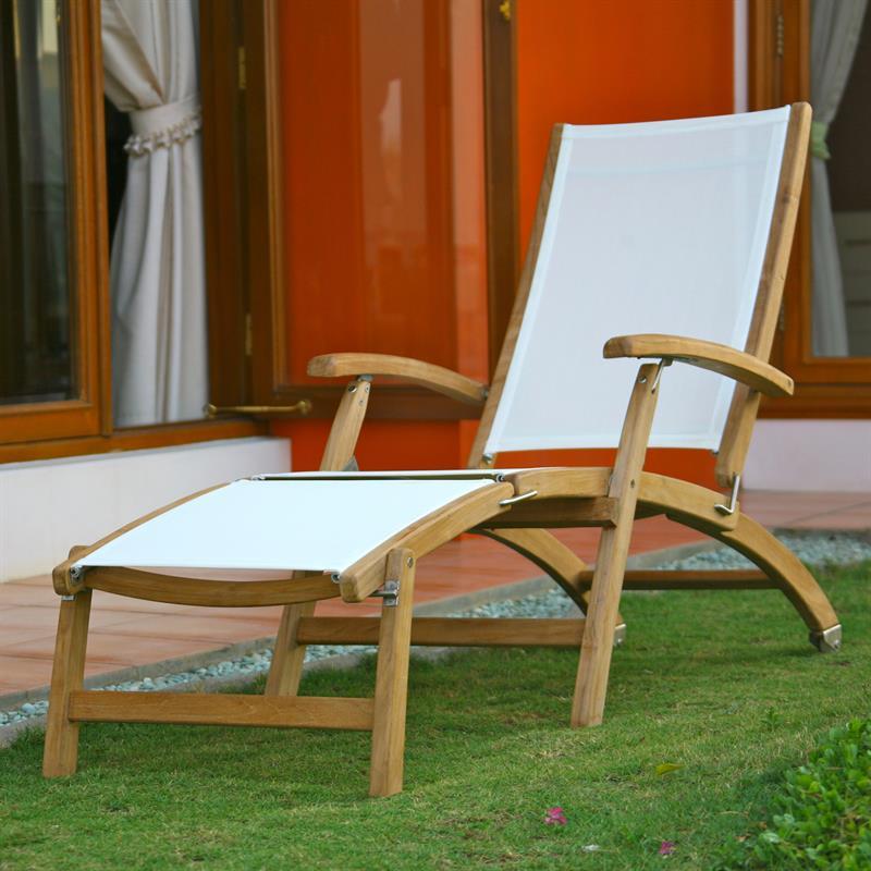 Rivera Deckchair - Teak GRADE A + Batyline + Edelstahlbeschläge