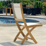 Rivera folding chair without armrest - Teak GRADE A + Batyline + stainless steel fittings