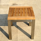 Florence Stool/Side Table 50 x 50 x 45 cm Teak with Stainless Steel Frame