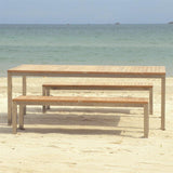 Florence Esstisch 210 x 90 x 76cm - Zertifiziertes Teak GRADE A + Edelstahlgestell