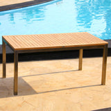 Florence Esstisch 160 x 90 x 76cm - Zertifiziertes Teak GRADE A + Edelstahlgestell