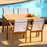 Rivera stacking chair - Teak GRADE A + Batyline + stainless steel fittings