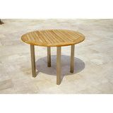 Florence round table 109 cm teak with stainless steel