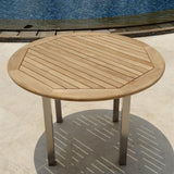 Florence round table 109 cm teak with stainless steel