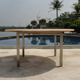 Florence round table 160 cm teak with stainless steel