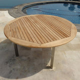 Florence round table 160 cm teak with stainless steel