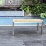 Florence Frontausziehtisch 230/160 x 100 x 77 cm Zertifiziertes Teak GRADE A mit Edelstahlgestell