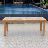 Table à double rallonge Verdon 320/265/210x100x76 cm - Teck certifié GRADE A + ferrures inox