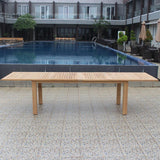 Verdon double extension table 320/265/210x100x76 cm - Certified Teak GRADE A + stainless steel fittings