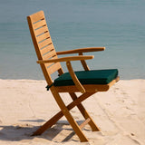 Trent Folding Chair with Armrests - Certified Teak GRADE A + Brass Fittings