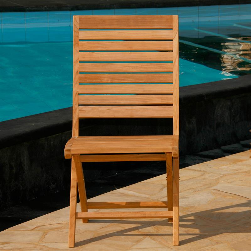 Trent folding chair without armrests - Certified teak GRADE A + brass fittings