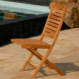 Trent folding chair without armrests - Certified teak GRADE A + brass fittings