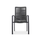 Yuma stacking chair with high backrest weatherproof rope + aluminum powder-coated