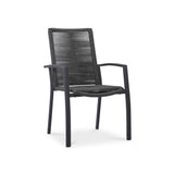 Yuma stacking chair with high backrest weatherproof rope + aluminum powder-coated