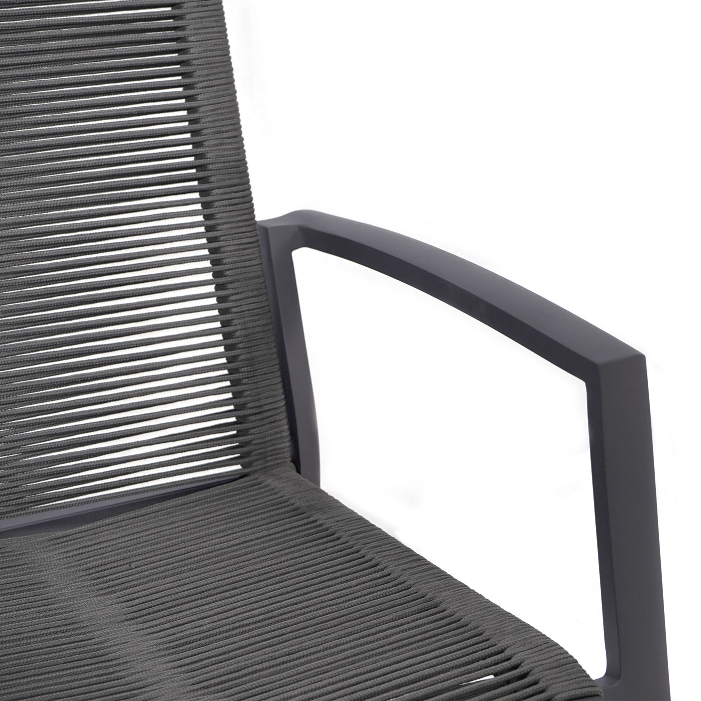 Yuma stacking chair with high backrest weatherproof rope + aluminum powder-coated