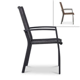 Yuma stacking chair with high backrest weatherproof rope + aluminum powder-coated