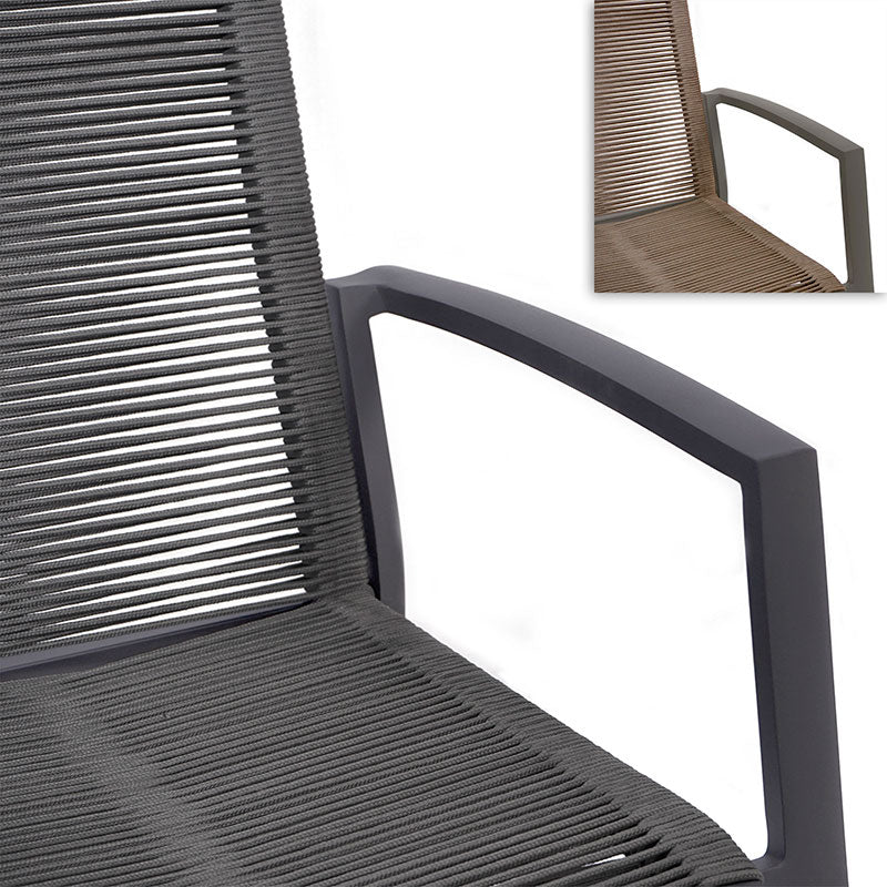 Yuma stacking chair with high backrest weatherproof rope + aluminum powder-coated