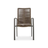 Yuma stacking chair with high backrest weatherproof rope + aluminum powder-coated