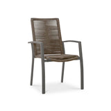 Yuma stacking chair with high backrest weatherproof rope + aluminum powder-coated