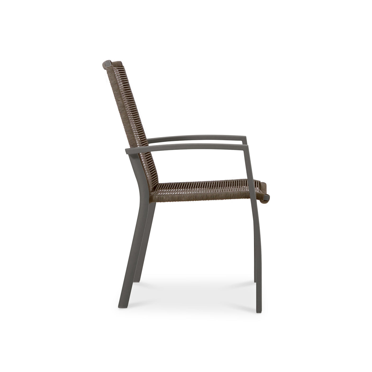 Yuma stacking chair with high backrest weatherproof rope + aluminum powder-coated