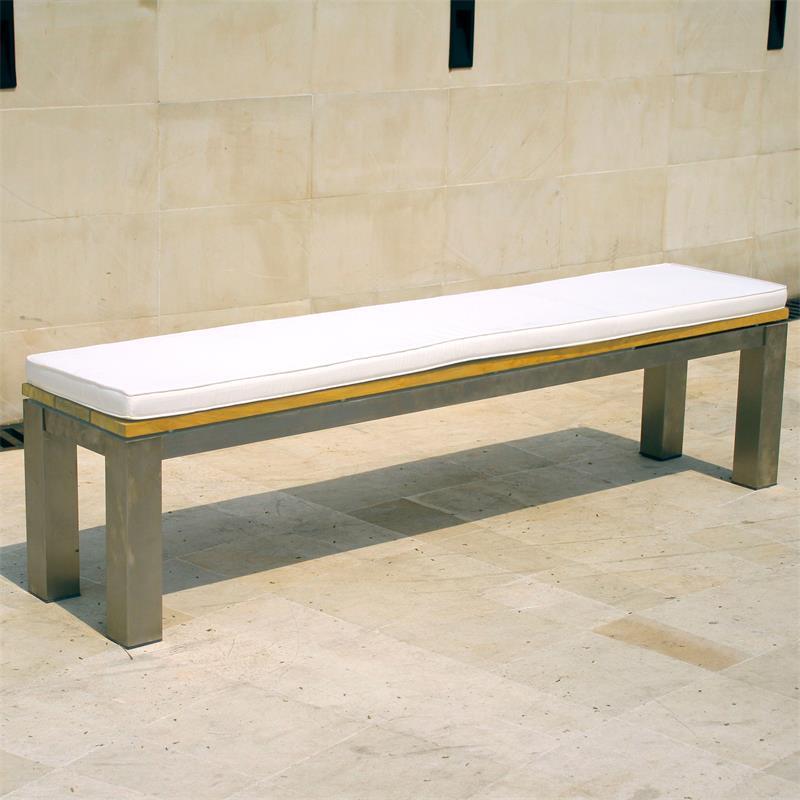 Zilart garden bench without backrest 190x45 cm - Teak GRADE A NATURAL brushed + stainless steel frame