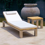 Zilart lounger 204 x 65 x 31 cm Teak Grade A - Teak GRADE A NATURAL brushed + stainless steel frame