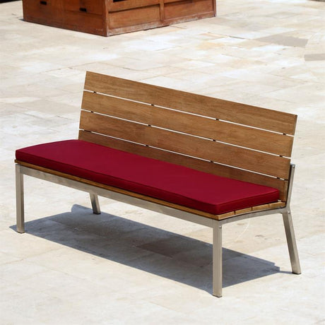 Banc de jardin Zilart avec dossier ou accoudoir 182 - teck brossé vintage + structure inox