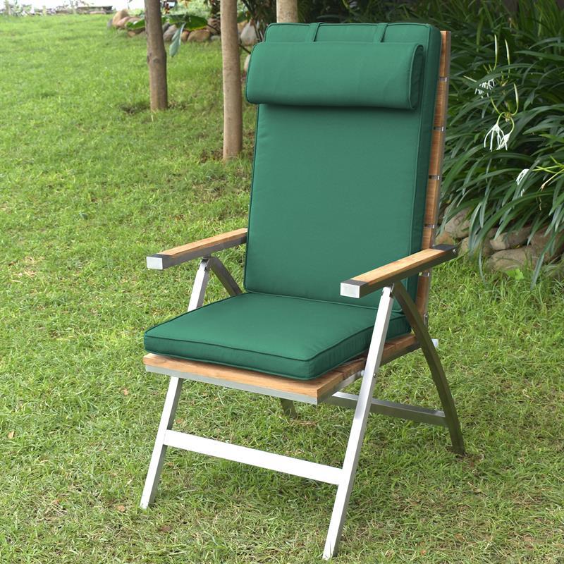 Zilart high back chair Teak Grade A brushed - Teak GRADE A NATURAL brushed + stainless steel frame