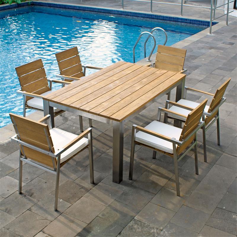 Zilart front extension table set 230 Vintage consisting of Zilart front extension table 230/160 x 100 and Zilart stacking chairs